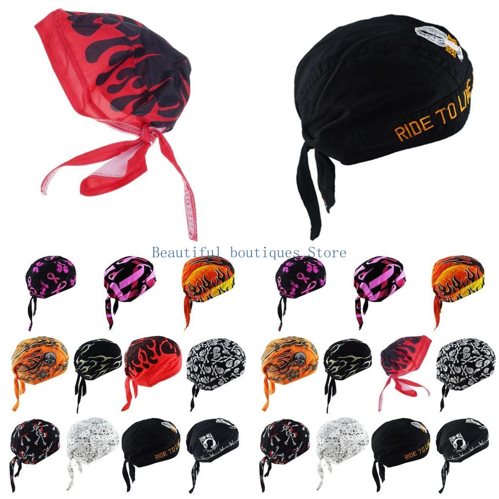 Skull Cap Helmet Liner - U4LF หมวกกะโหลกศีรษะหมวกโจรสลัดหมวกขี่จักรยานผ้าพันคอผ้าฝ้ายรถจักรยานยนต์ Biker Cooling Head
