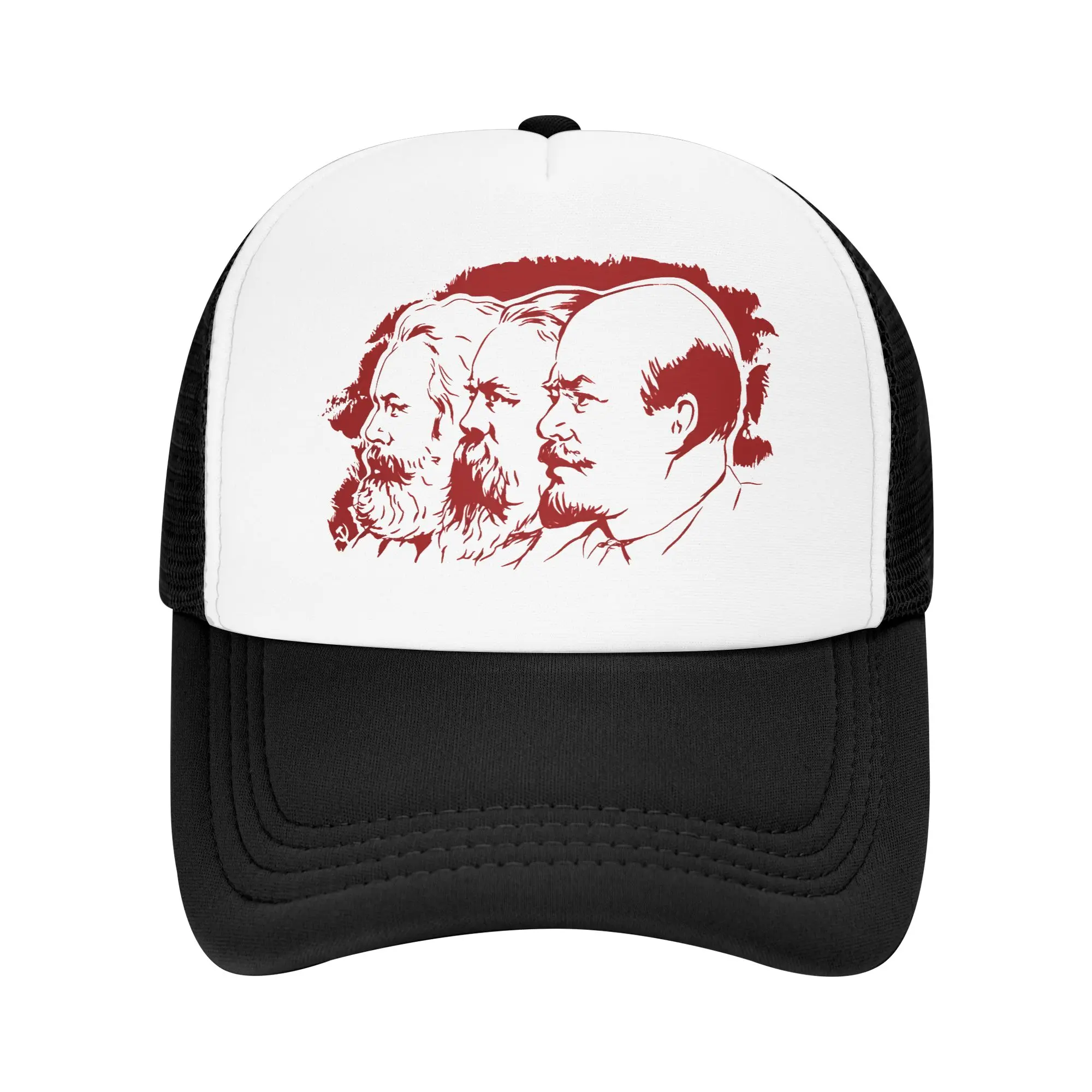 Trucker Cap Mesh - หมวกตาข่ายกันแดดลายมาร์กซ์ เองเกลส์ เลนิน สไตล์เคป๊อป ร็อค ระบายอากาศได้ดี