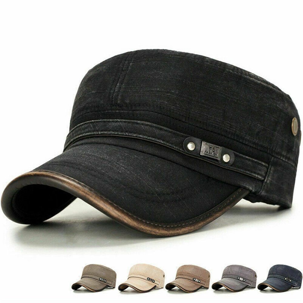 Snapback Hat Flat - หมวกแก๊ปผ้าเดนิมทรงแบน ระบายอากาศได้ดี ปรับขนาดได้ สำหรับผู้ชาย หมวกเบสบอล หมวกนักเรียน