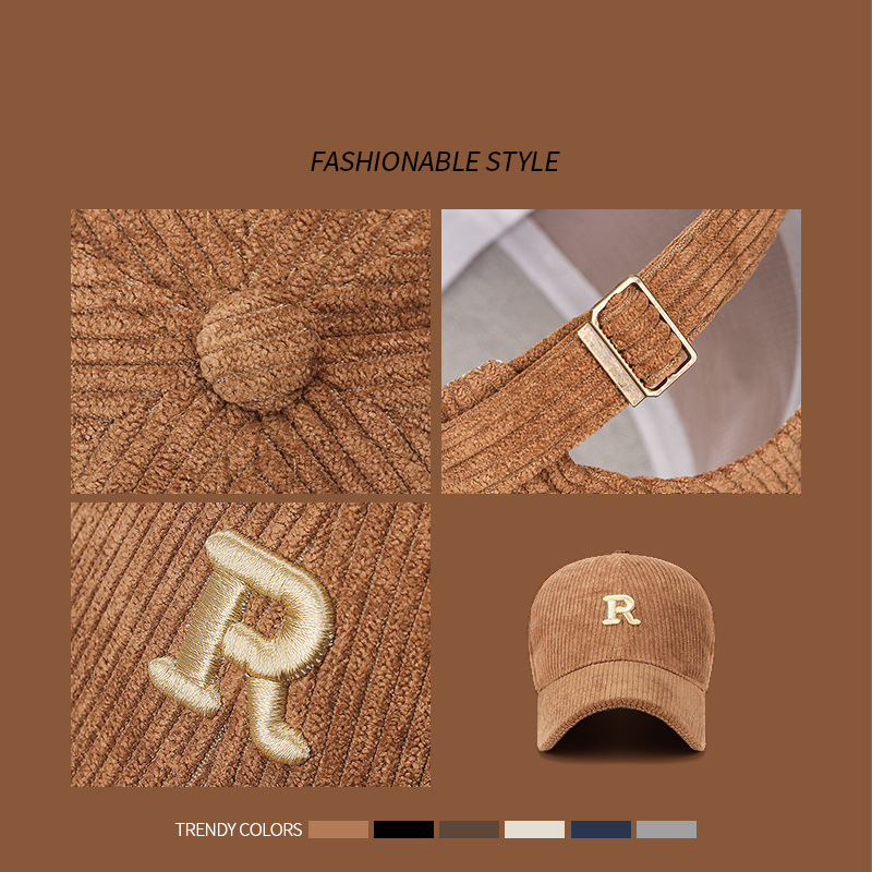 หมวกเบสบอลผ้าคอร์ดูรอยปักตัวอั - Baseball Cap Structured บทวิจารณ์และราคา