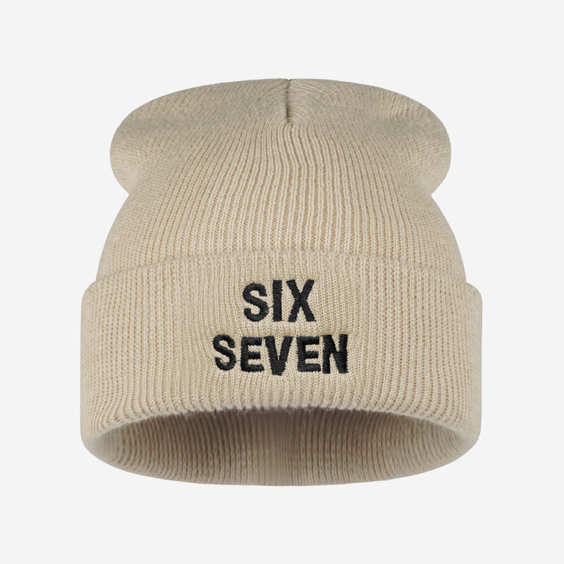 หมวกบีนนี่ถักปักลายตัวอักษร SI - Beanie Cuffed Knit บทวิจารณ์และราคา