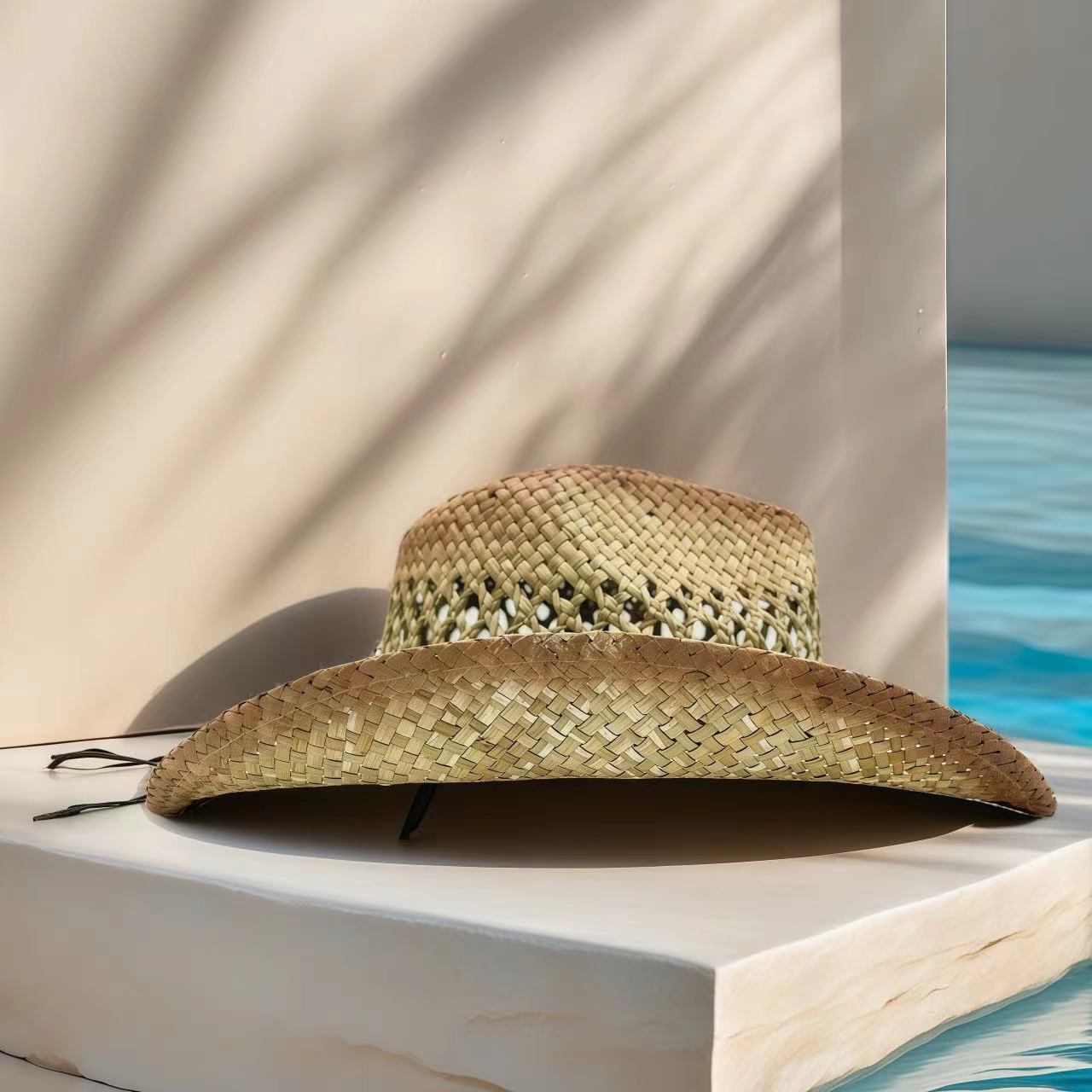 หมวกคาวบอยประดับเพชร หมวกฟางกั - Cowboy Hat Straw บทวิจารณ์และราคา