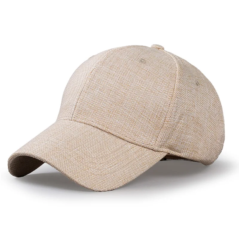 หมวกเบสบอลผ้าลินินเทียมขนาดใหญ - Baseball Cap Structured บทวิจารณ์และราคา